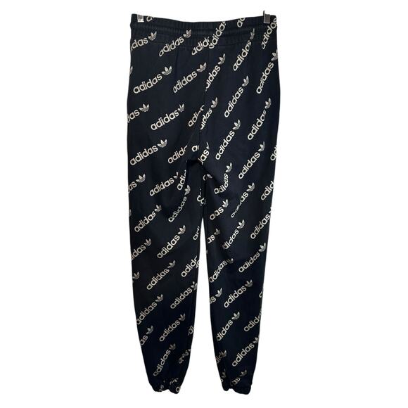Adidas Originals Logomania Repeat Logo Track Pants Black Tan Small Blokecore Y2K - Picture 2 of 10